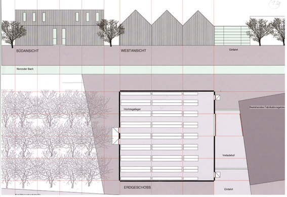 Plan für eine Lagerhalle