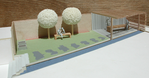 Modell einer Gartenanlage