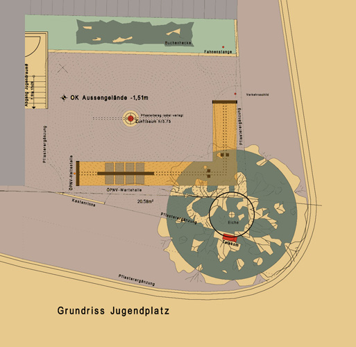 Plan eines Denkmalplatzes