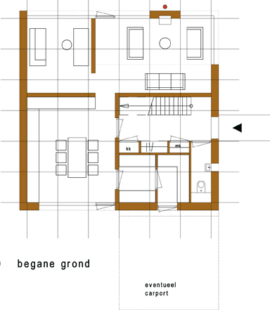 Grundriss eines Wohnhauses