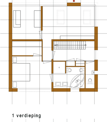 Grundriss eines Wohnhauses